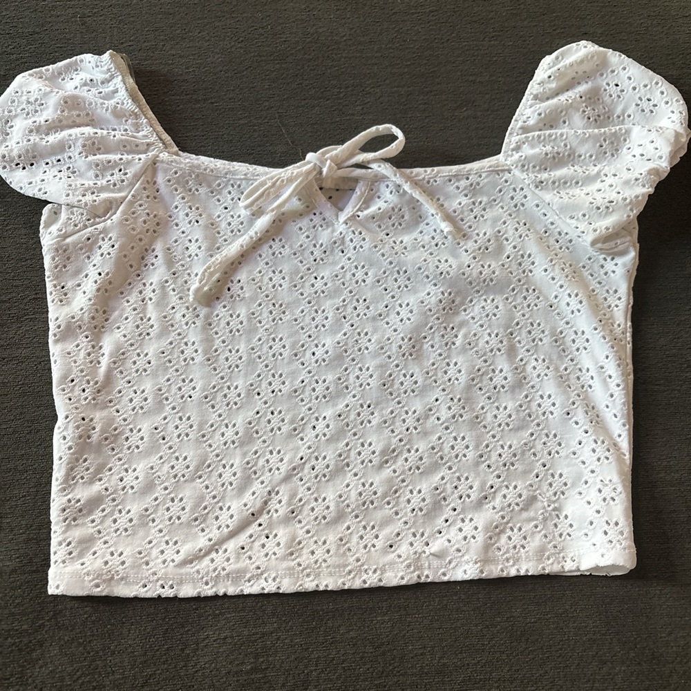 Hazy Daze eyelet crop top
